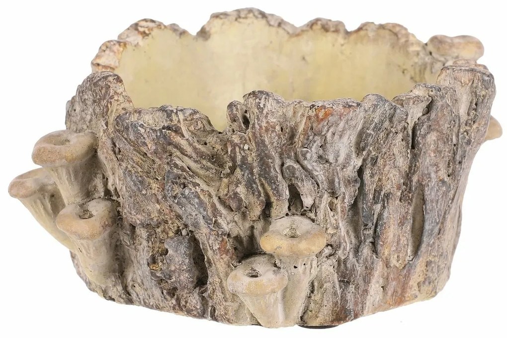 Suport din beton - ciot cu ciuperci, 18 x 14 x 9cm, 18 cm