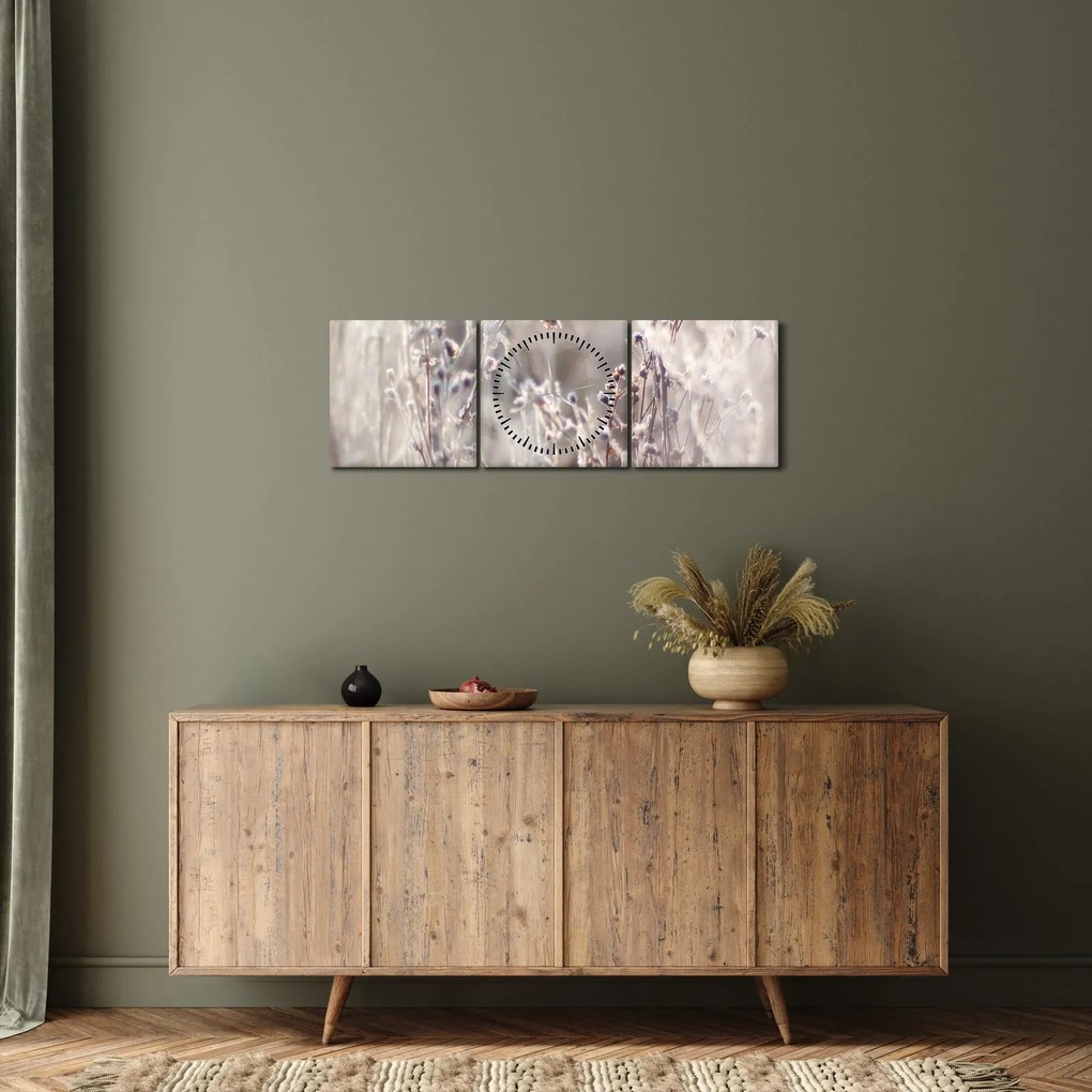 Tablou - Plante (cu ceas) (90x30 cm)