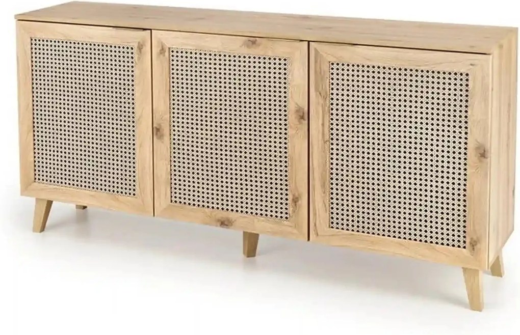 Comoda BORNEO, stejar artisan, PAL laminat, 160x40x85 cm