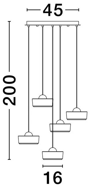 Lustra cu 5 pendule LED design modern KEROS
