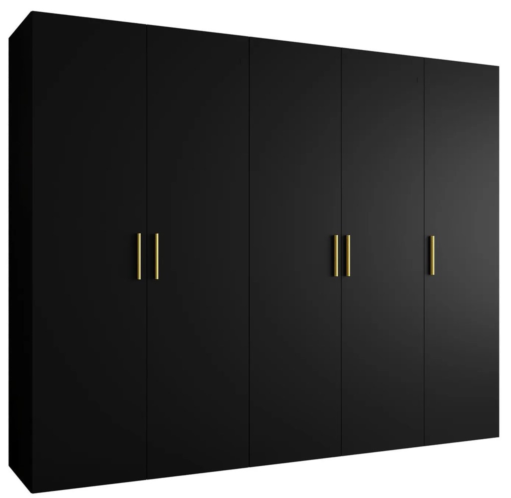 Dulap de haine 250 cm Borry 1 (Negru + Auriu). 1125785
