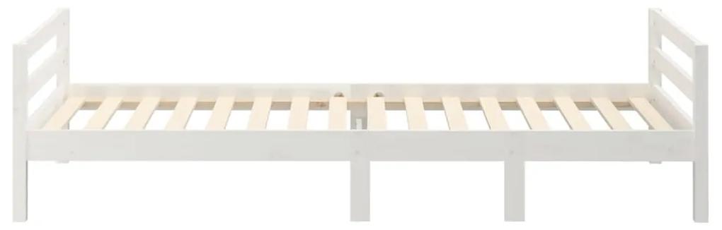 Cadru de pat, alb, 80x200 cm, lemn masiv de pin
