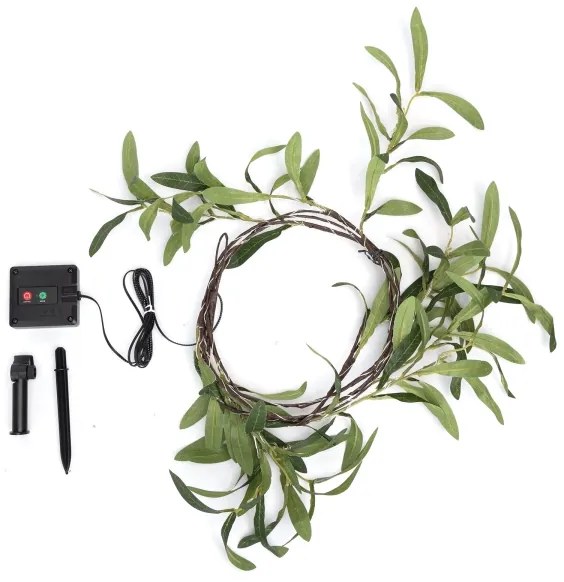 Instalație LED solară Aigostar 60xLED/4m IP65 alb cald măslin