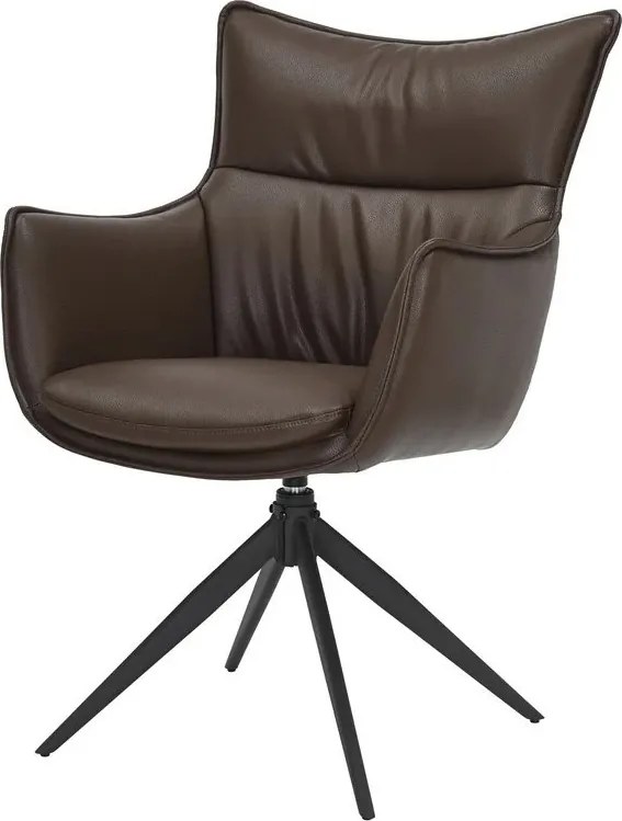 Set de 2 scaune pivotante VOGUE piele sintetica maro