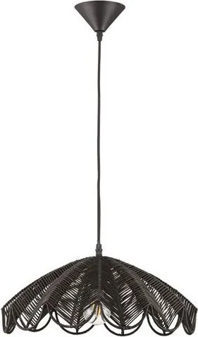 Lustra suspendata stil natural ratan negru FLARE