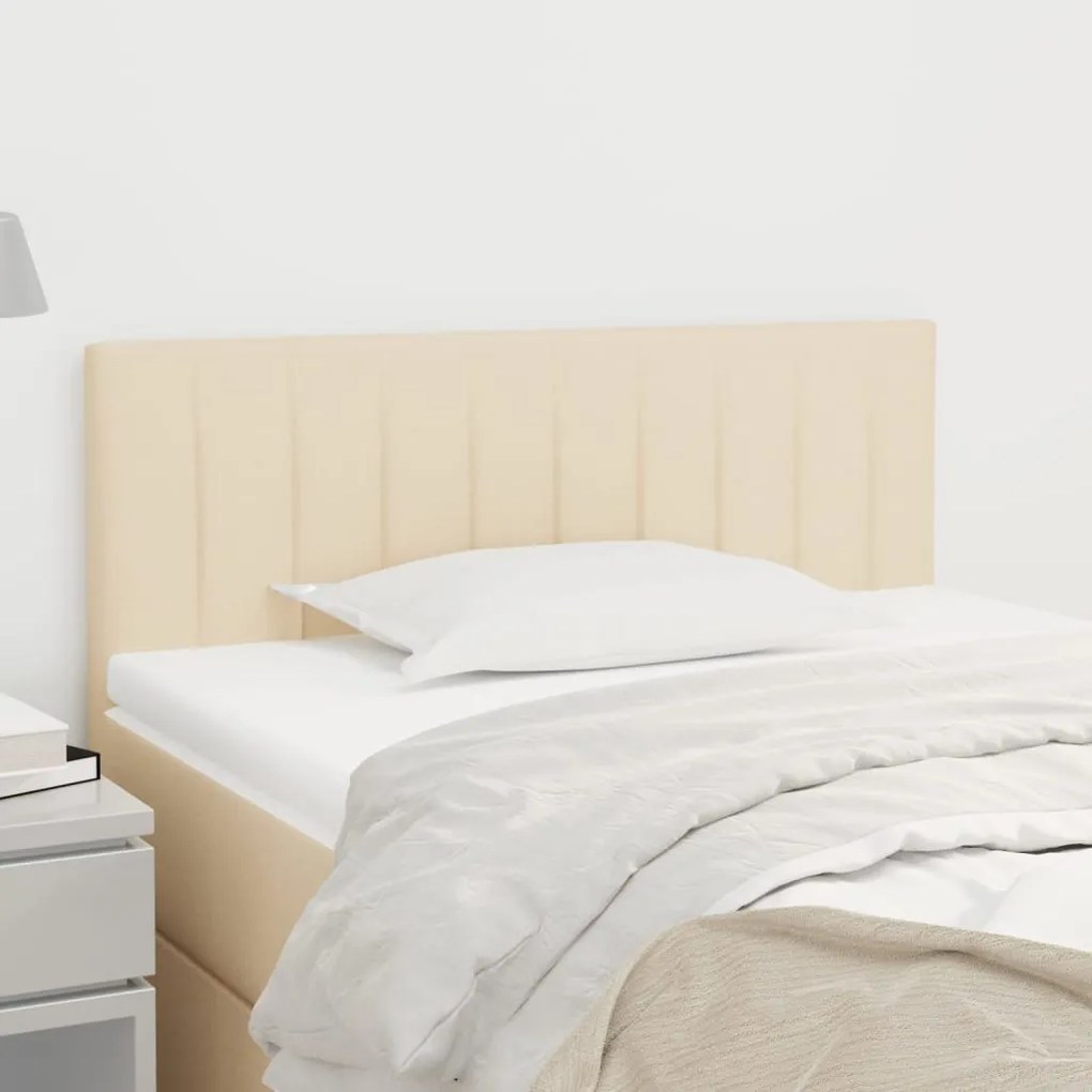 vidaXL Tăblie de pat, crem, 100x5x78/88 cm, textil