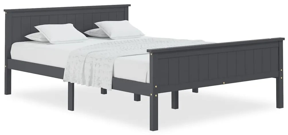 322204 vidaXL Cadru de pat, gri, 120x200 cm, lemn masiv de pin