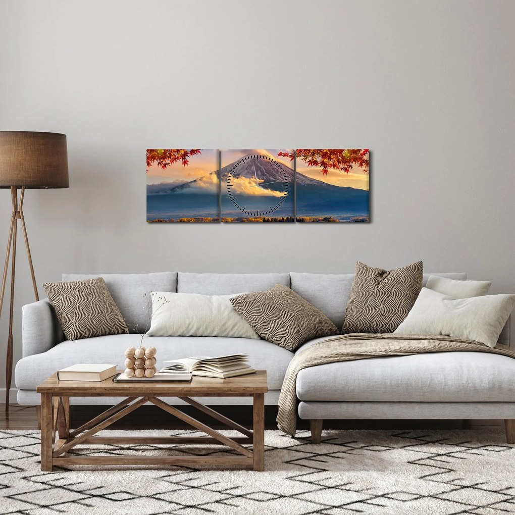 Tablou - Japonia, Muntele Fudji (cu ceas) (90x30 cm)