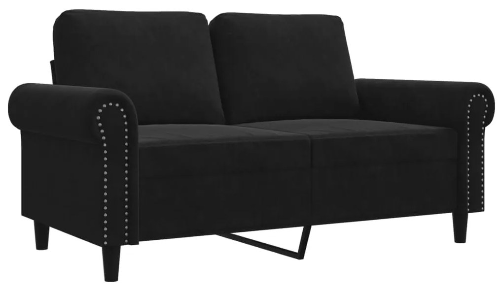 359524 vidaXL Canapea cu 2 locuri, negru, 120 cm, catifea