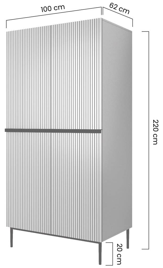 Dulap dormitor Nicole 100 cm - MDF roz antic / picioare aurii