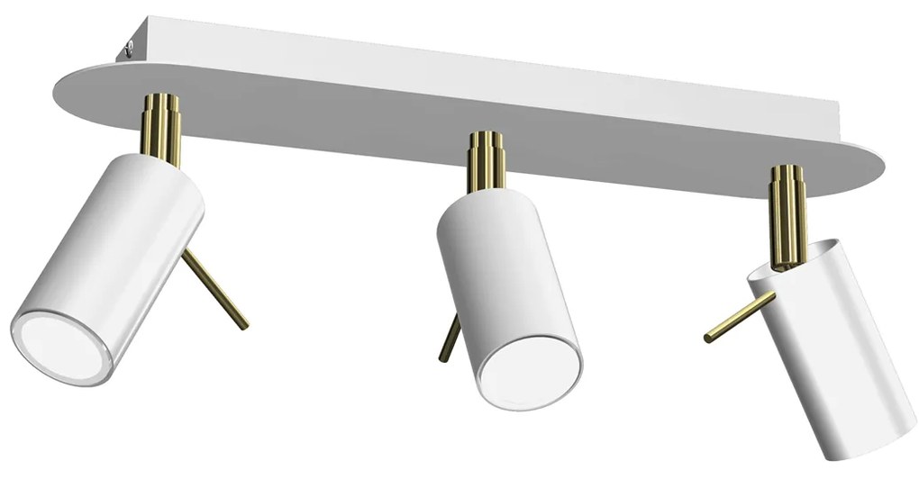 Lustra cu 3 spoturi mini GU10 directionabile design modern PRESTON GOLD alb, auriu