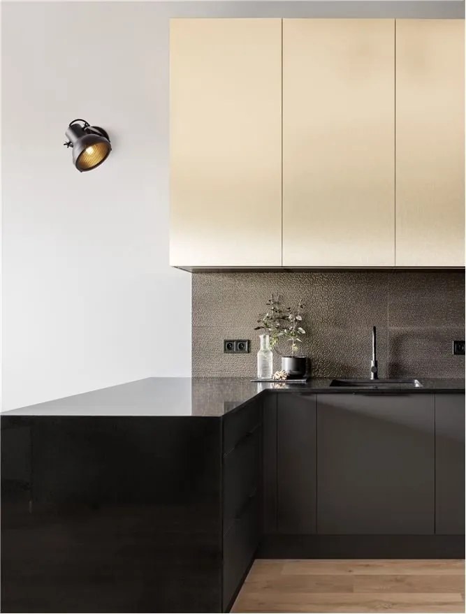 Aplica de perete metalica design retro RUVI negru