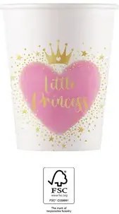 Prințese Little Princess pahar de hârtie 8 buc 200 ml FSC