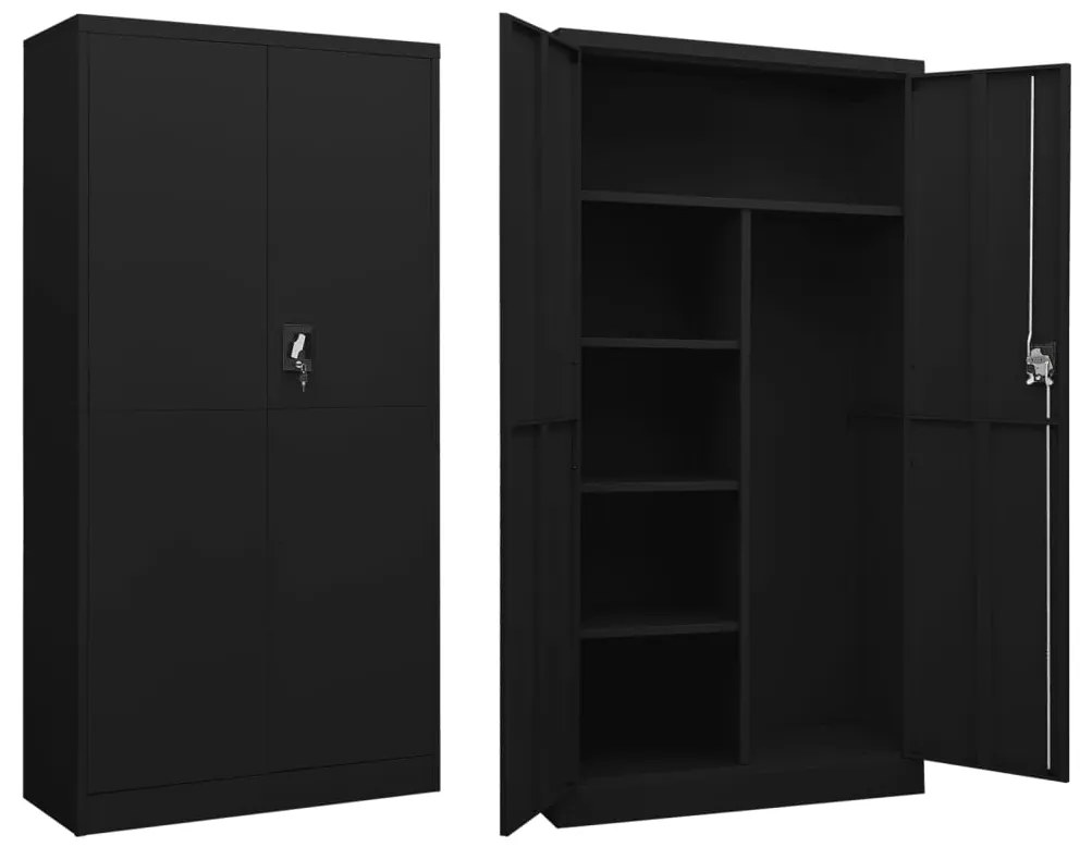 vidaXL Fișet, negru, 90x40x180 cm, oțel