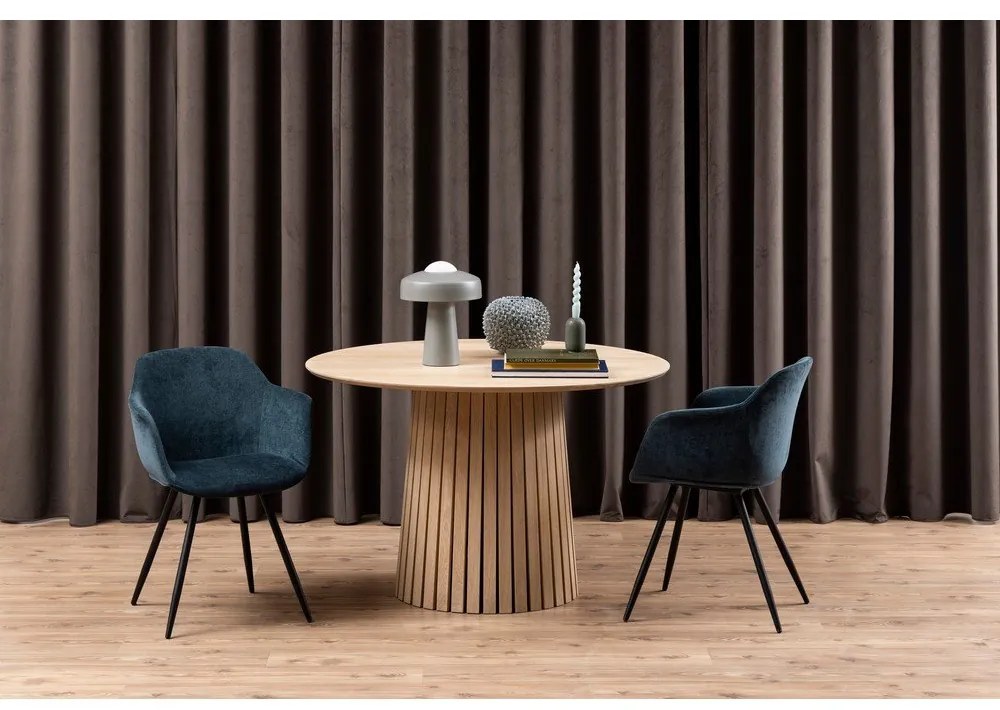 Masă dining din furnir de stejar deschis Actona Christo, ø 75 cm