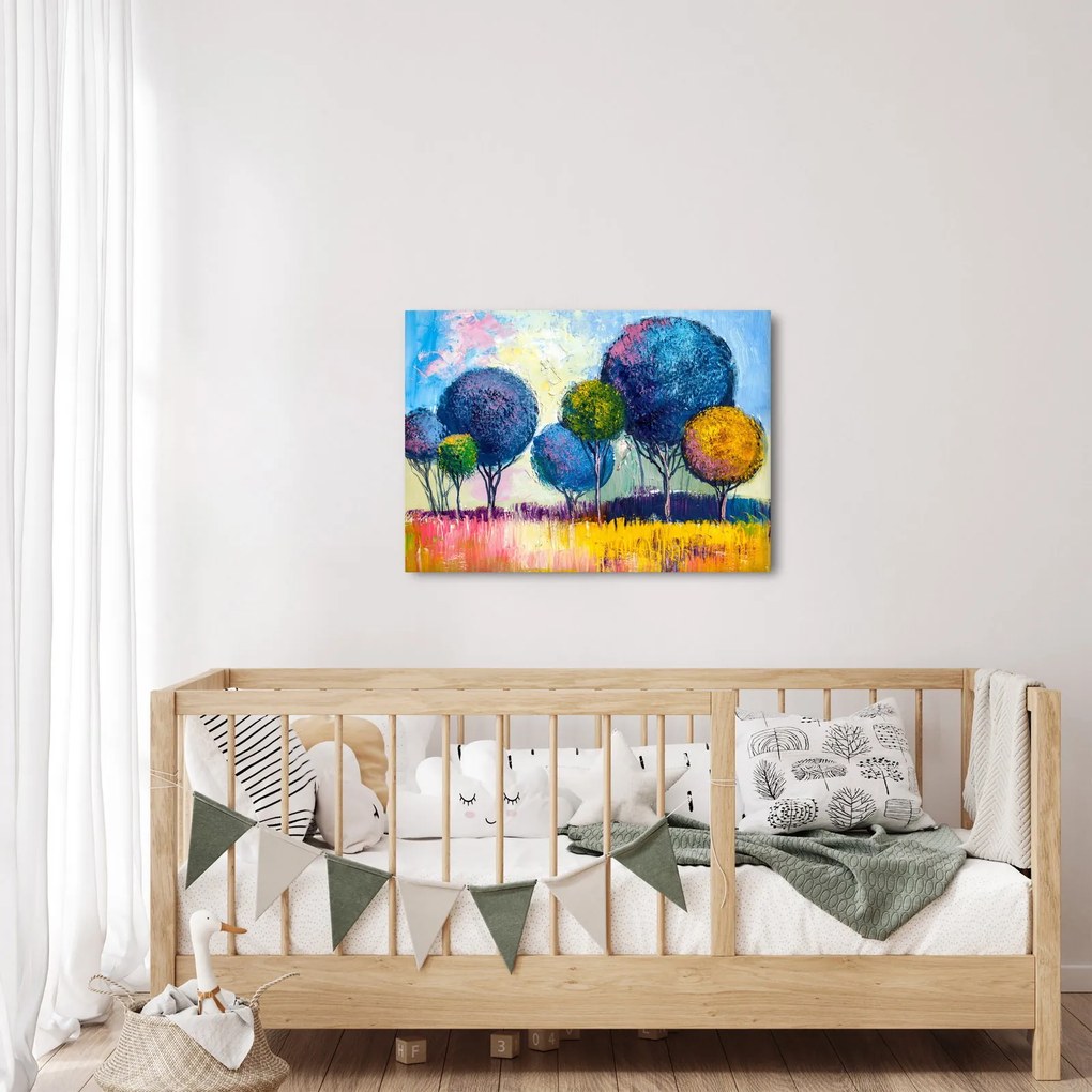 Tablou - Copaci, pictură în ulei (70x50 cm)