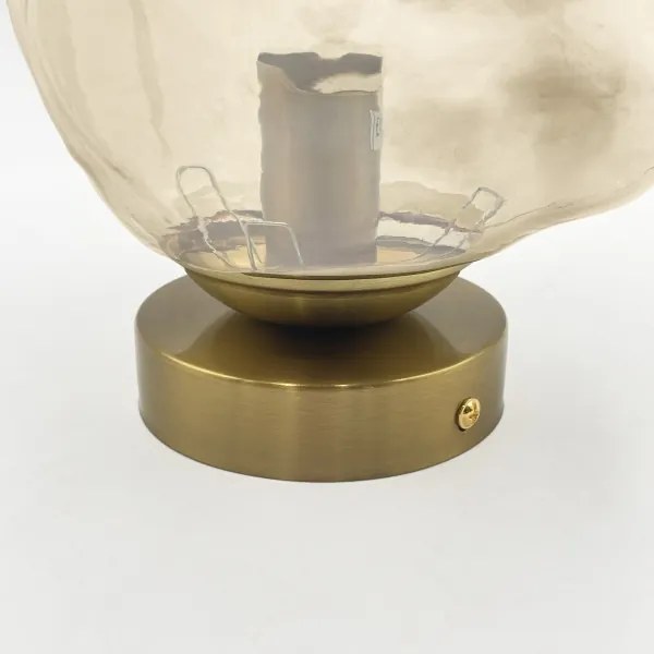 Plafonieră CRISTAL 1xE14/15W/230V alamă/bej fumuriu