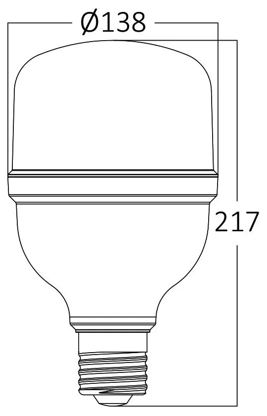 Bec led 50W(320W), E27, T140, 5500 lm, lumina rece (6500K), opal, Braytron