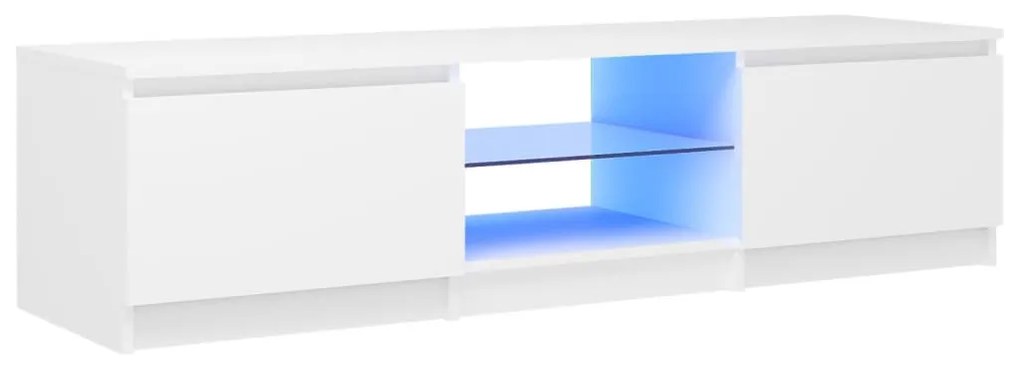 Comodă tv cu lumini led, alb, 140x40x35,5 cm