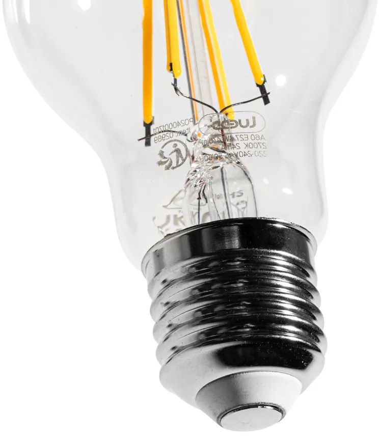Set de 5 becuri LED E27 reglabile A60 transparente 4W 470 lm 2700K