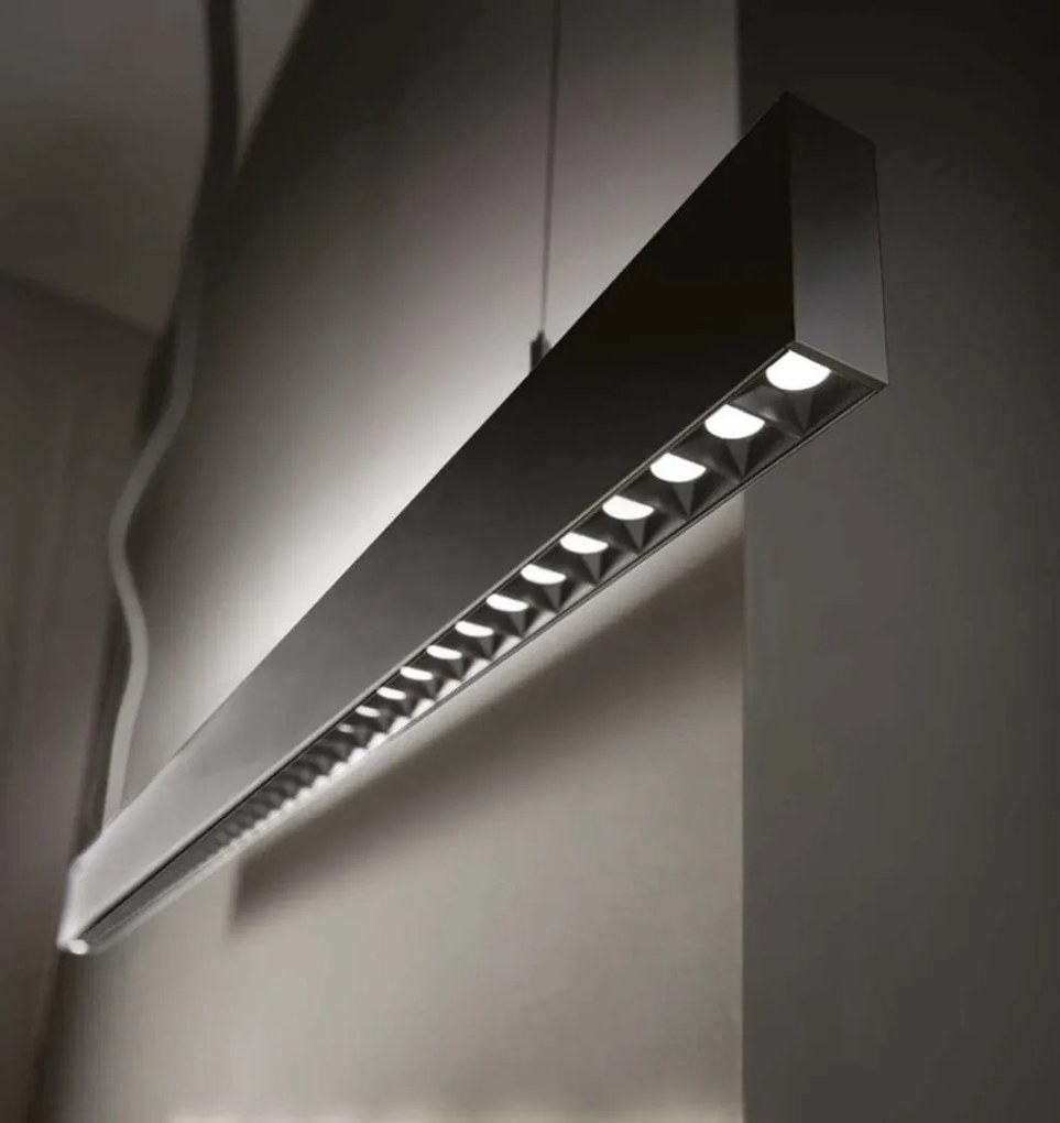 Lustra liniara cu lumina directa si indirecta STEEL Accent Black 4000K