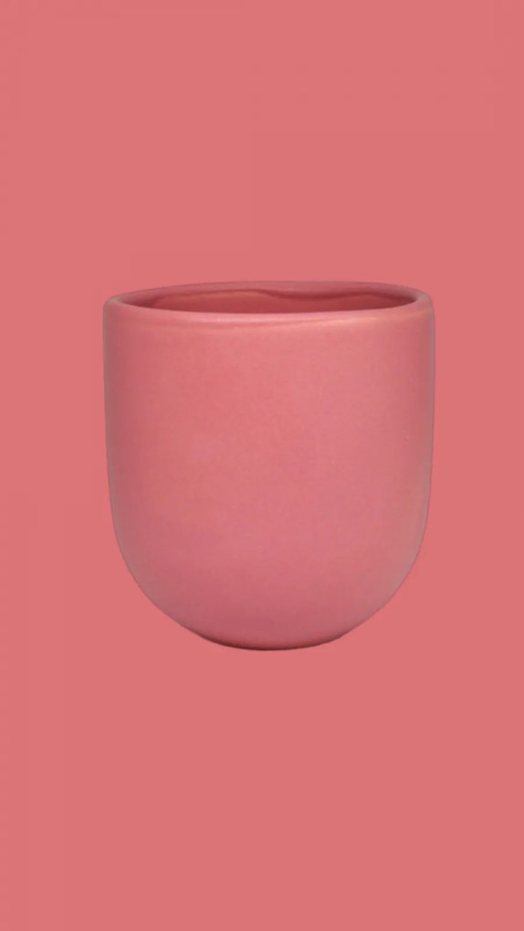 Pahar Cafea Novum Roz (Pantone Coral Pink , 250ml) Gresie Glazurata Manual