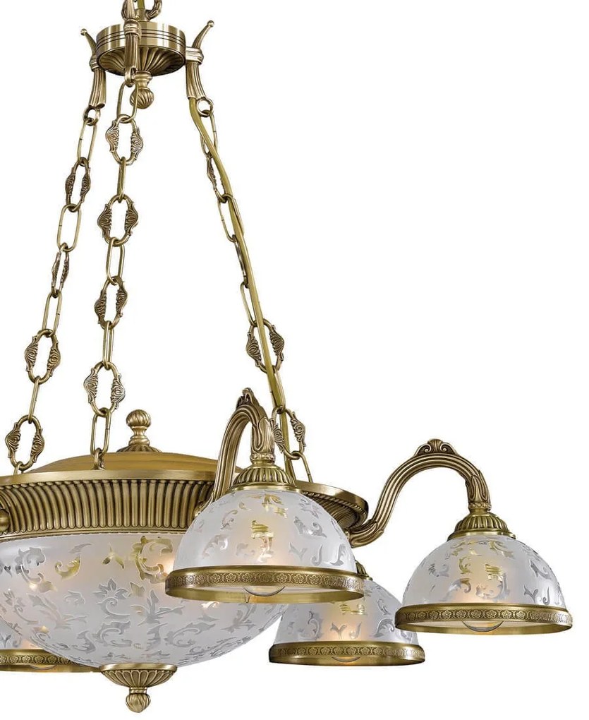 Candelabru design clasic din alama si sticla 6202