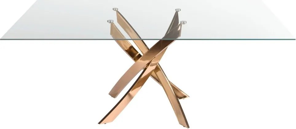 Masa dreptunghiulara design modern Veola auriu roze 140x95cm