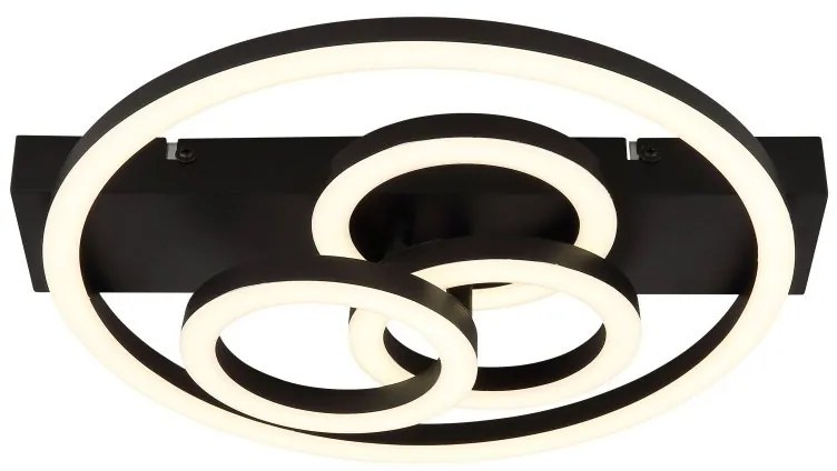 Plafoniera DARRYL I LED CCT neagra cu telecomanda pentru living