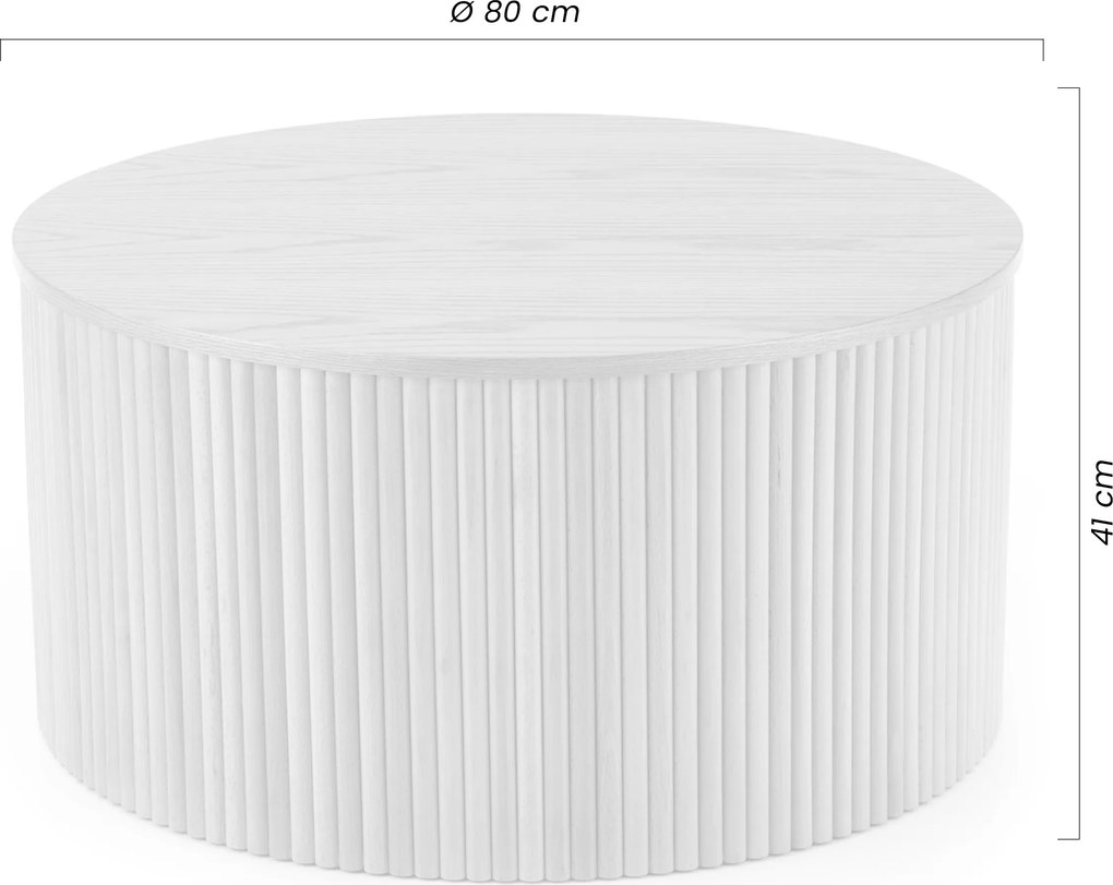 Măsuță de cafea rotundă Tamis 80 cm - natur