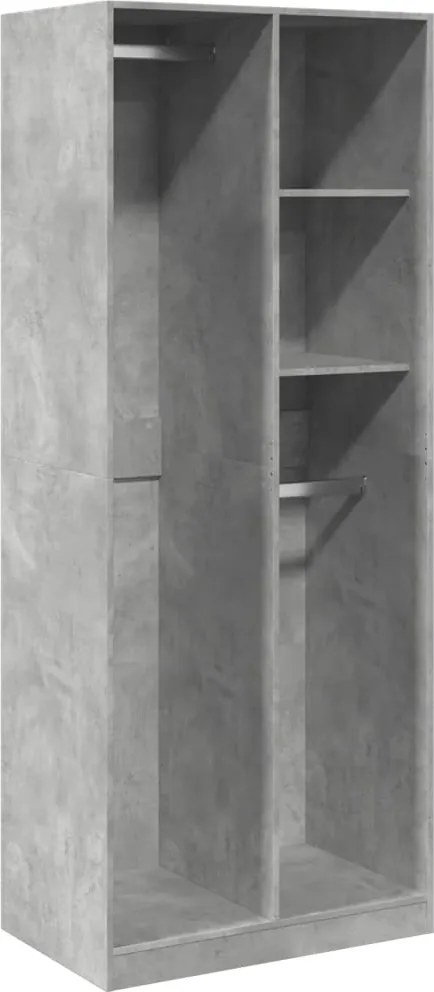 vidaXL Șifonier, gri beton, 80x50x200 cm, lemn prelucrat