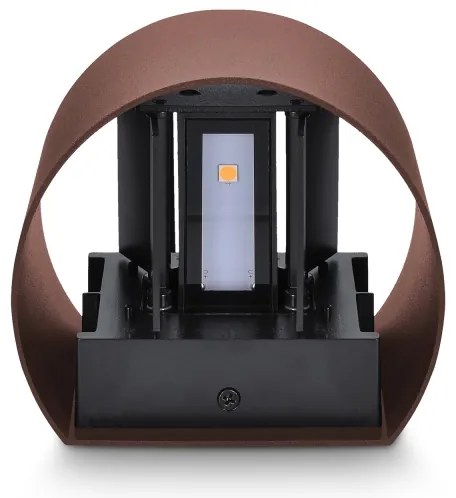 Brilagi - Aplica de perete LED pentru exterior RONDO, 6 W, 230 V, maro, IP54