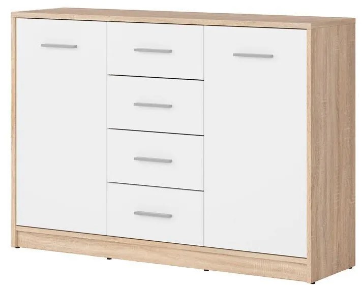 Comodă Nepo Plus 6 (stejar sonoma + alb) . 1098302