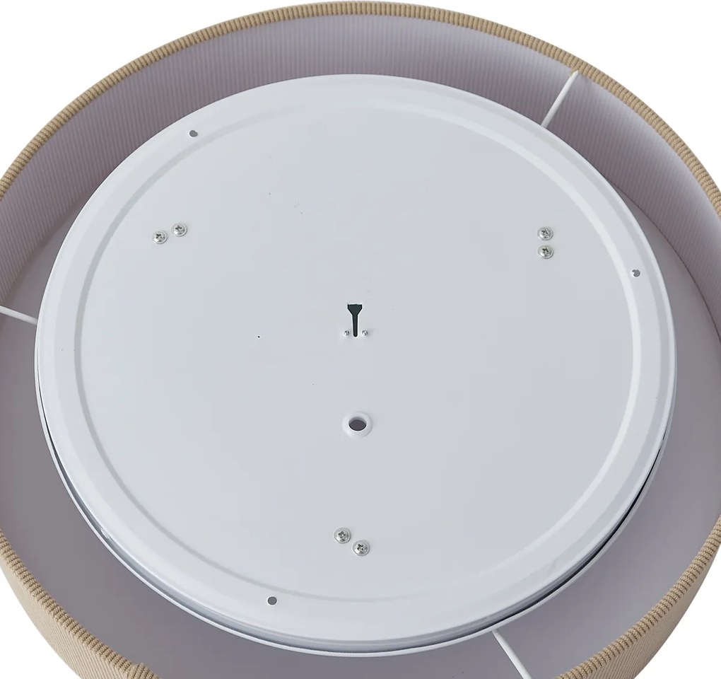 Plafonieră modernă gri-maroniu cu abajur de catifea 46cm 3 lumini - Luz