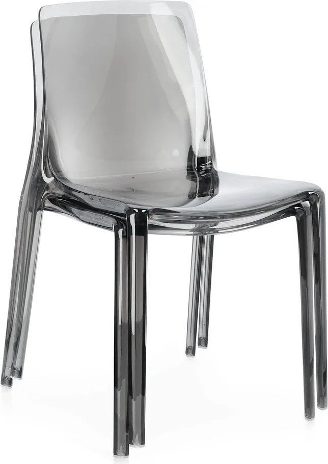 Scaun de grădină gri din plastic Adele – Bizzotto