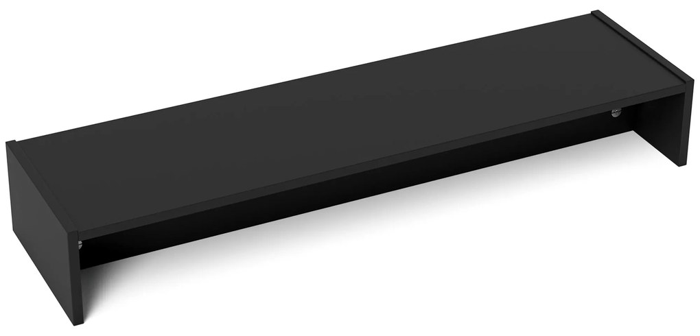 HOMCOM Suport Monitor PC până la 16 kg cu 2 Compartimente de Depozitare, 100x27x15 cm, Negru | Aosom Romania