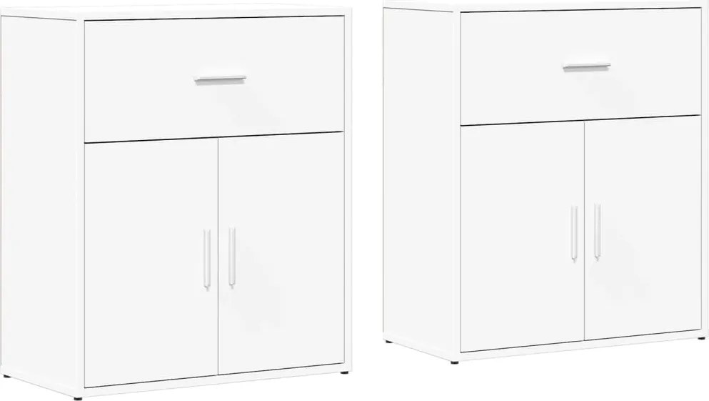 vidaXL Dulapuri, 2c., alb, 60x31x70 cm, lemn prelucrat