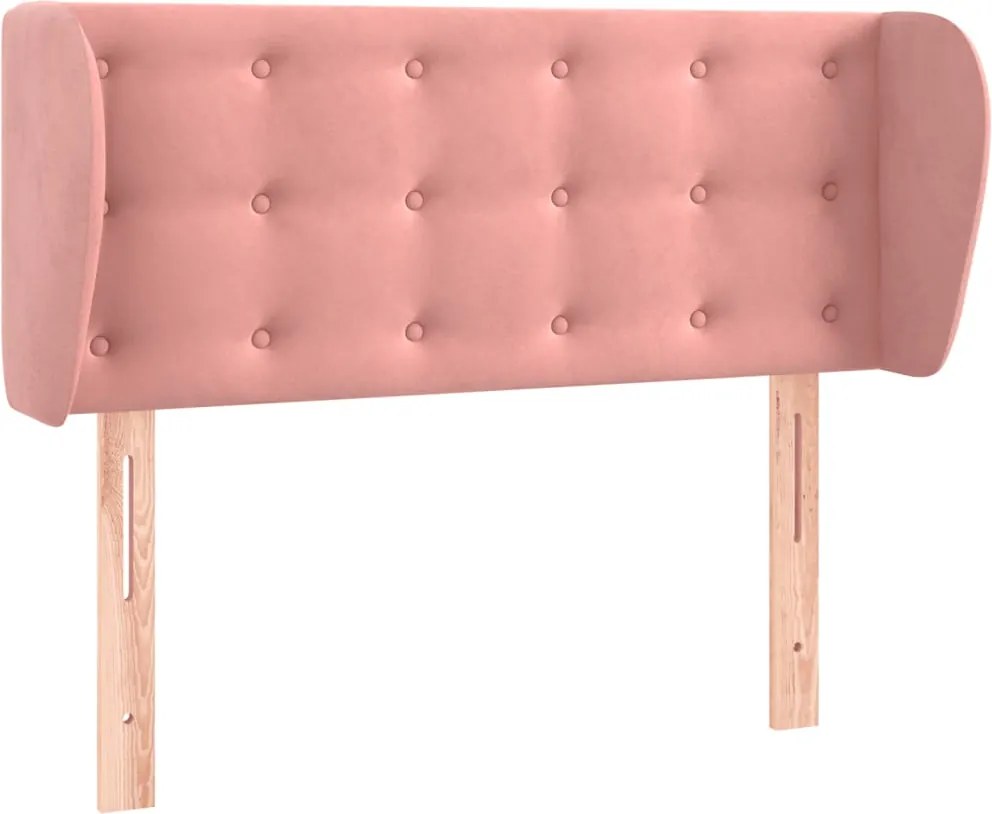 vidaXL Tăblie de pat cu aripioare roz 103x23x78/88 cm catifea