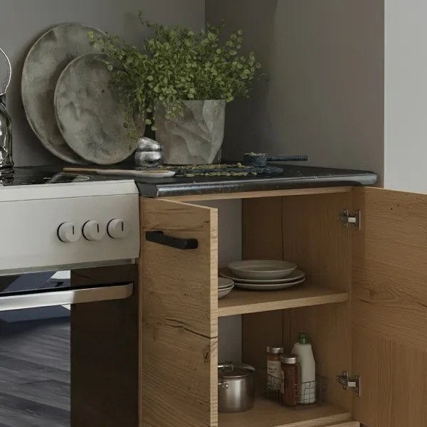 Mobilă de bucătărie ROSALIA, 240 cm, stejar craft