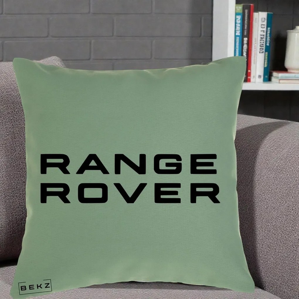 Perna Personalizata cu emblema Range Rover, 40x40 cm, Verde, Husa Detasabila, Perna Inclusa, BEKZ®