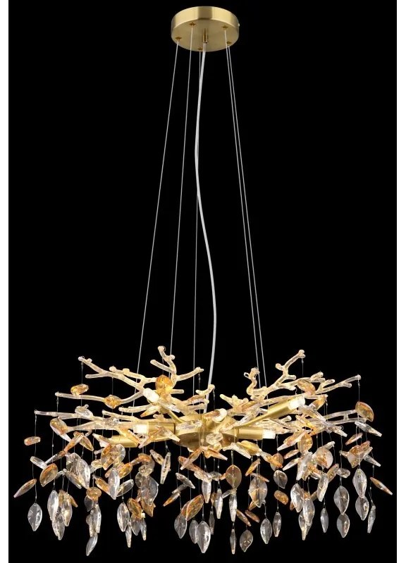 Candelabru elegant design modern Danna auriu mat/ chihlimbar