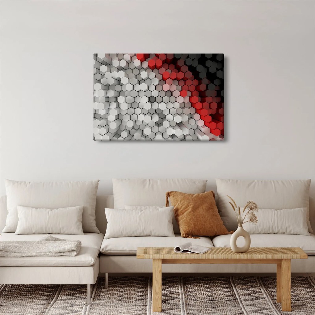 Tablou - 3D hexagoane (90x60 cm)