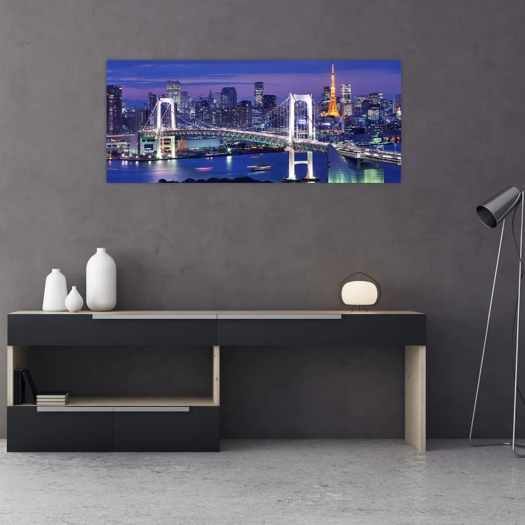 Tablou metropolei nocture (120x50 cm)