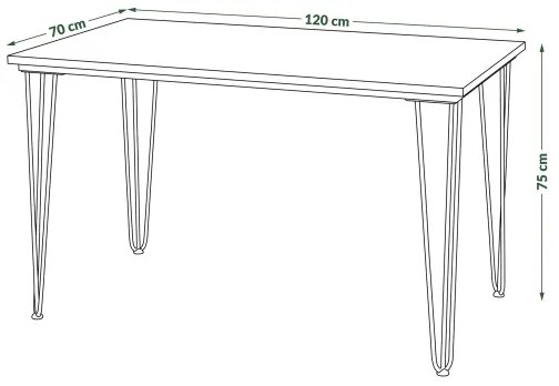 Masă de dining HALIJA, gri beton