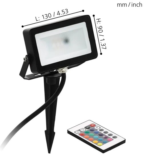 Eglo 98185 - Proiector LED RGB FAEDO 4 LED/10W/230V + telecomandă