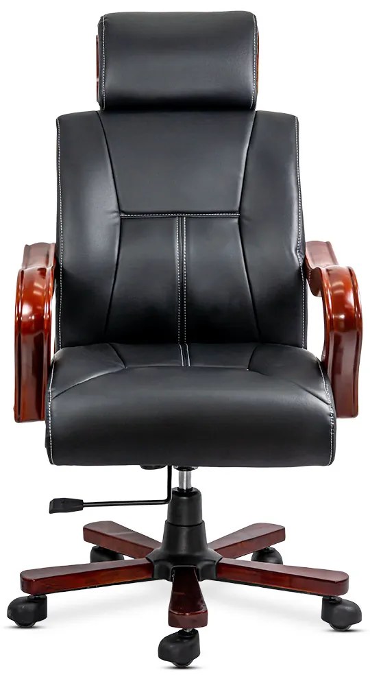 Fotoliu directorial cu masaj în 7 puncte din piele ecologică OFF 1662 negru