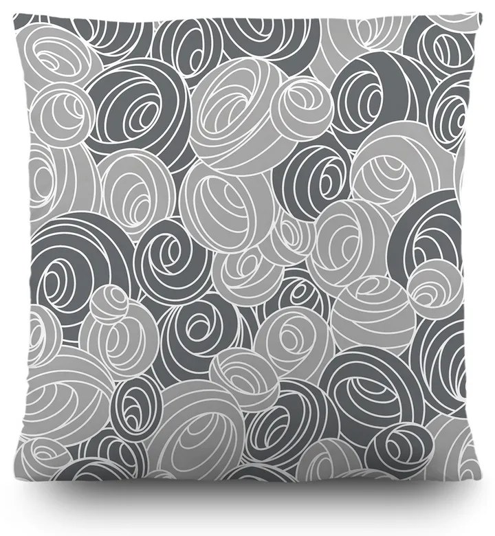 Pernă Spirale gri, 45 x 45 cm