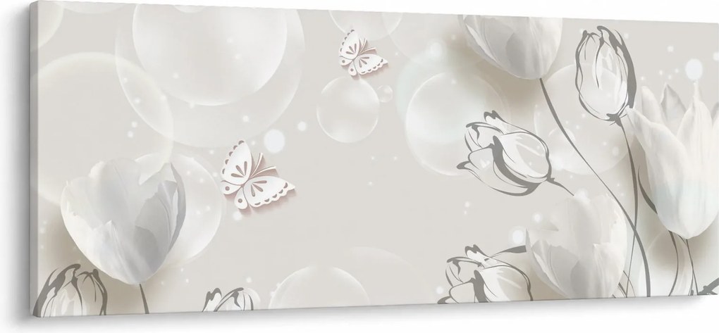 Tablou - Lalele între bule (120x50 cm)