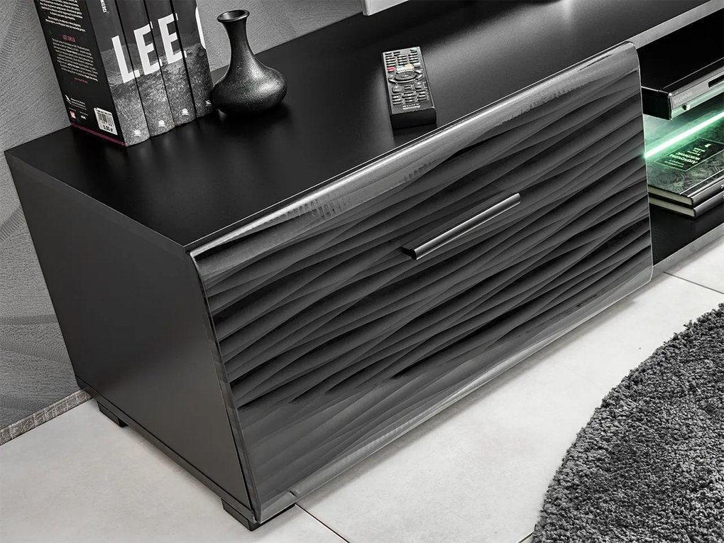 Zondo Mobilier living Bolivar 4 (Negru + folie lucioasă). 1054026