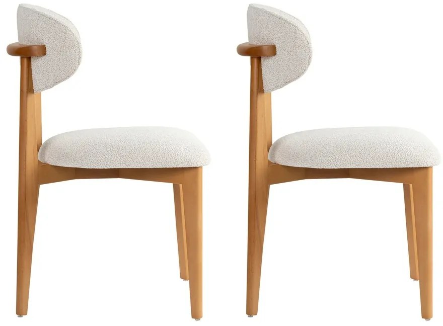 Set de scaune de sufragerie Lionte White and DarkOak, 2 buc.